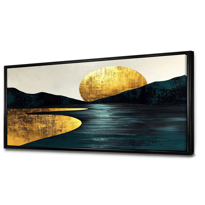 Randles Quiet Bold River dans la collection Emerald Gold Harmony II - Forest River Mountains, fresque murale, Cadre flottant