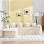 101.1'' Wide L Shape Chenille Sofa With Four Throw Pillows(Beige)-861510322