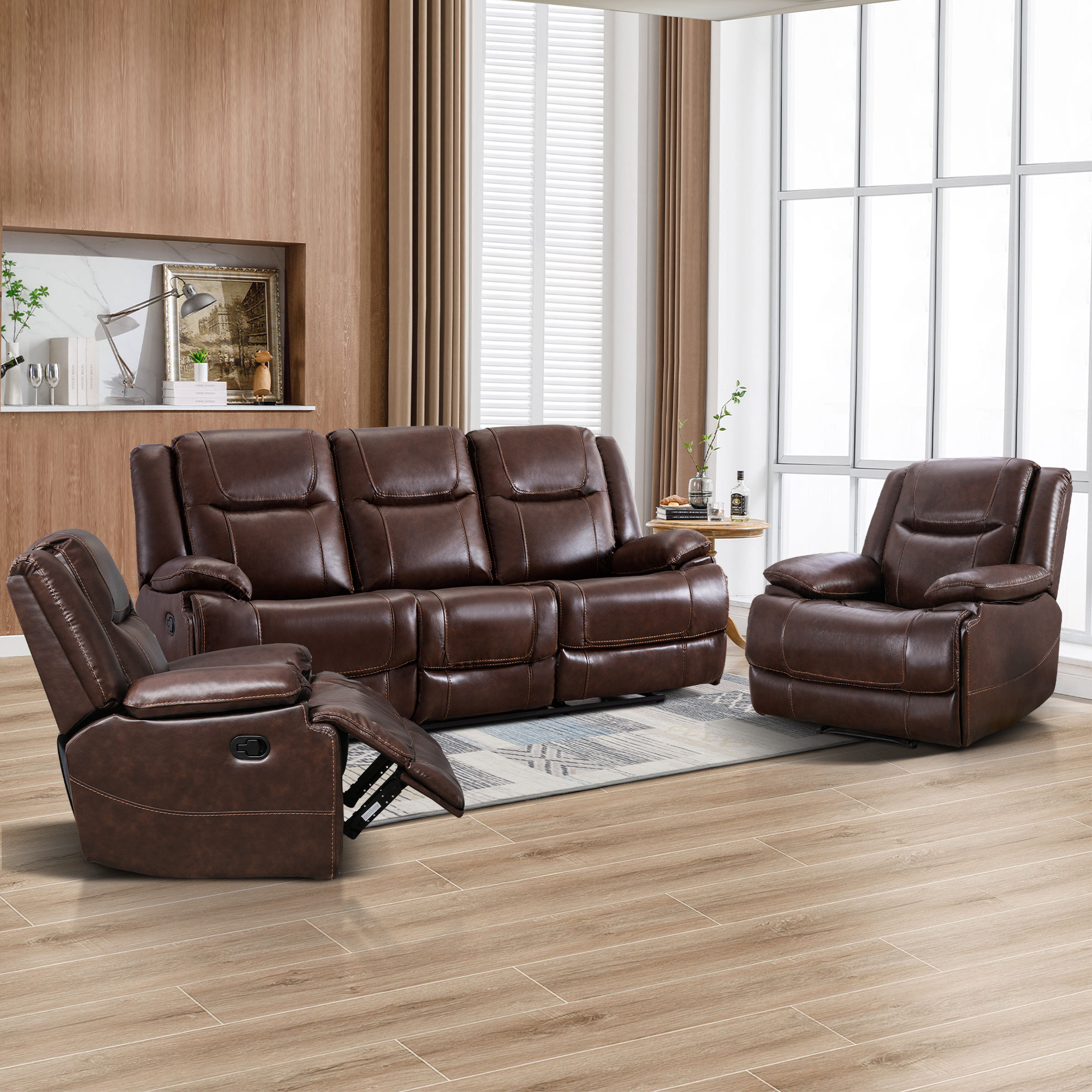 Latitude Run® Pendaray Piece Modern Manual Genuine Leather