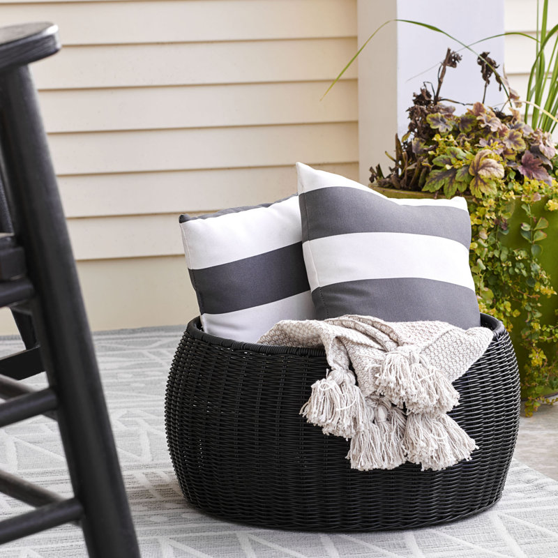 Tabouret de rangement Barrel, Noir, noir, noir, noir