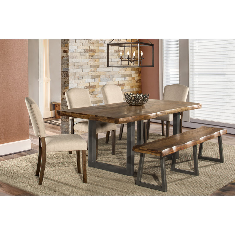 Gaige 6 - Person Solid Wood Top Double Pedestal Dining Set
