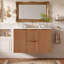 Meuble-lavabo mural simple 36 po avec comptoir en céramique, armoire en MDF, portes à fermeture en douceur et tiroirs divisés 36 po