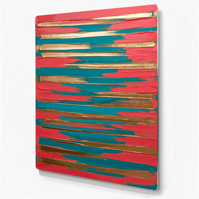 Abstrait couleur champ 58 rouge, art mural en métal
