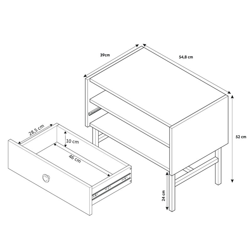 DIVIENNE bedside  table, Beige