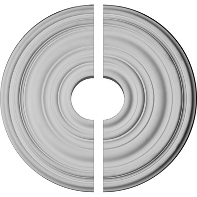 Endurathane Carton Ceiling Medallion, 12 5/8"OD x 1"P (For Canopies up to 3 1/2"), Two Piece, Factory Primed