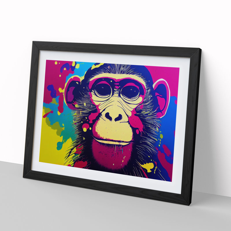 Monkey Splash Vol.2 Abstract - Framed Print, 25cm H x 34cm W x 2cm D, Black Framed