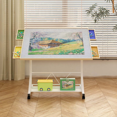 Table de puzzle réglable en bois 1500 pièces avec tiroir