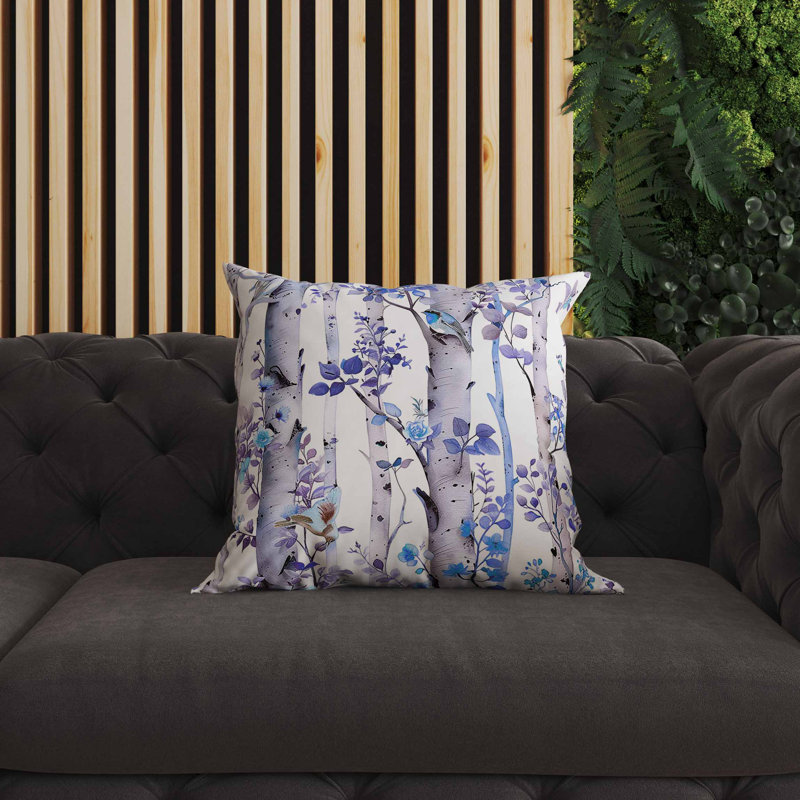 Coussin intérieur / extérieur Whispering Woods, Square 20", Bleu