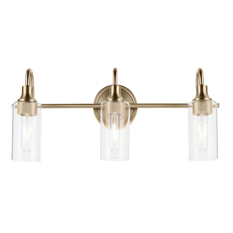 23" 3-Light Vanity Light with Clear Glass, Bronze
