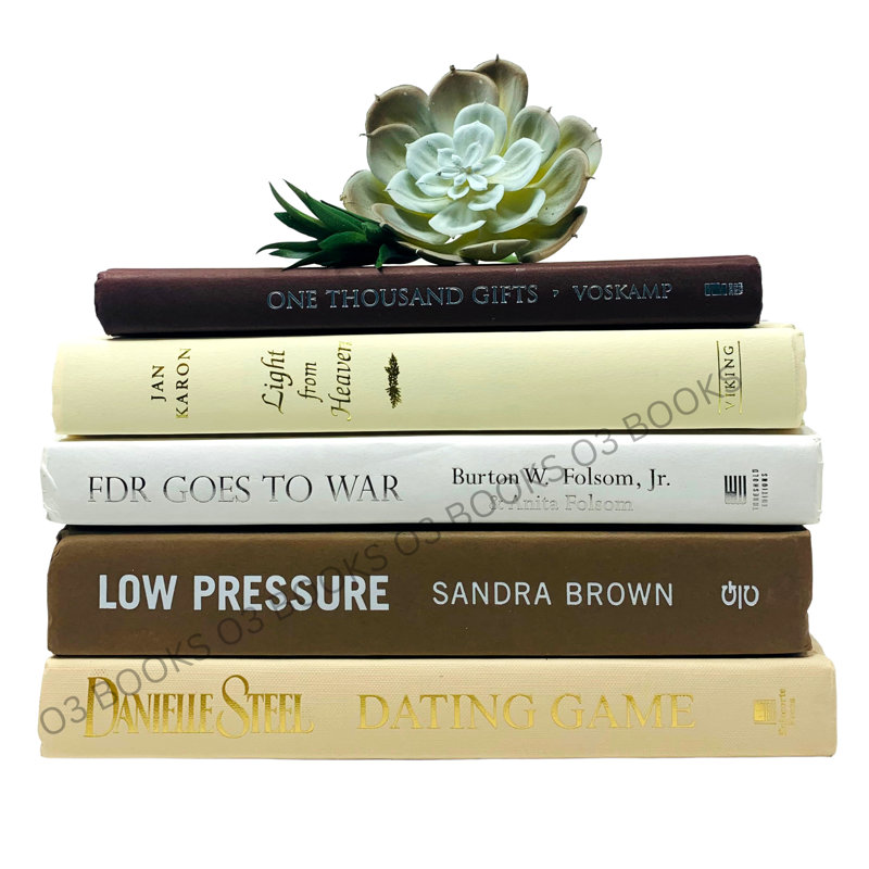 Brown Ivory White Decorative Books