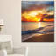 « yellow coucher over gloomy beach modern beach », reproduction de photo sur toile tendue-18296768-33219526