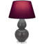 Matte Double Gourd Table Lamp - Ash, Lucite - Bright blue, Gray Shade-166459477-166459484