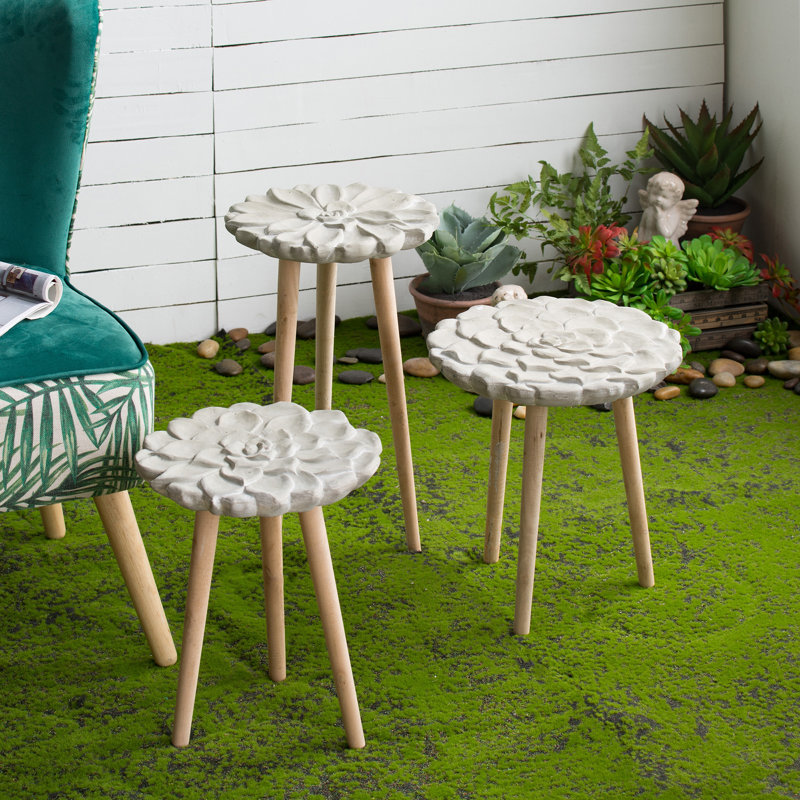 Feazell Concrete Top End Table