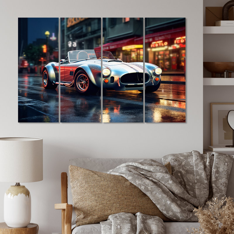 «Classics Cobra Car At Night I», ensemble d'impressions murales classiques en métal