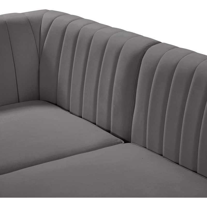 Canapé modulaire Enson, Velours gris