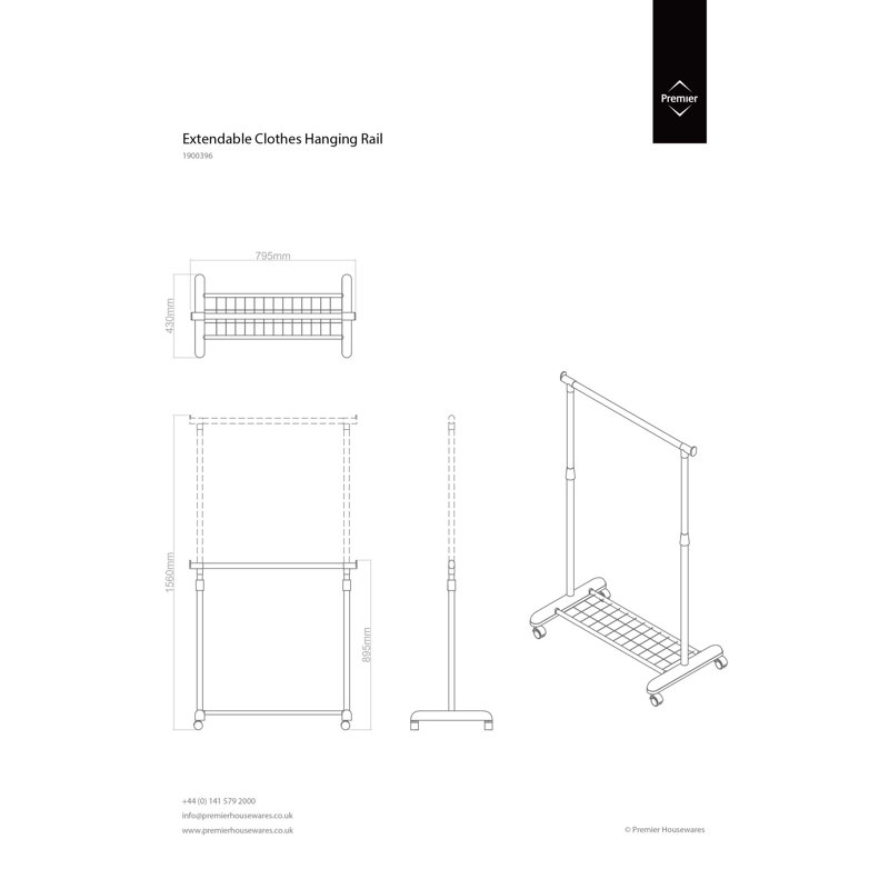 83cm Rolling Clothing Rack