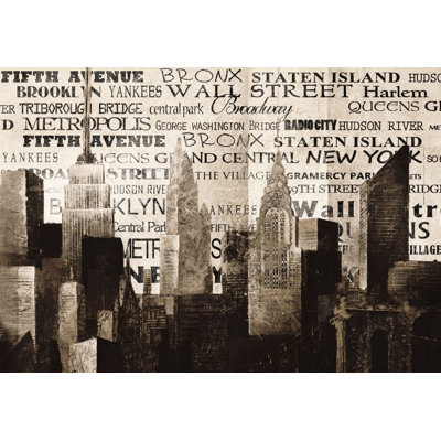 NYC Skyline Words - Wrapped Canvas Print