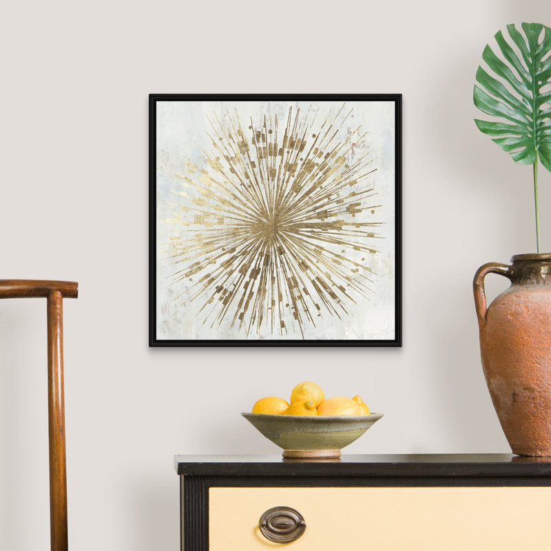 «Golden Star» par Tom Reeves - reproduction d'art sur toile, H 21,25 po x l 21,25 po, Toile avec cadre flottant, Noir