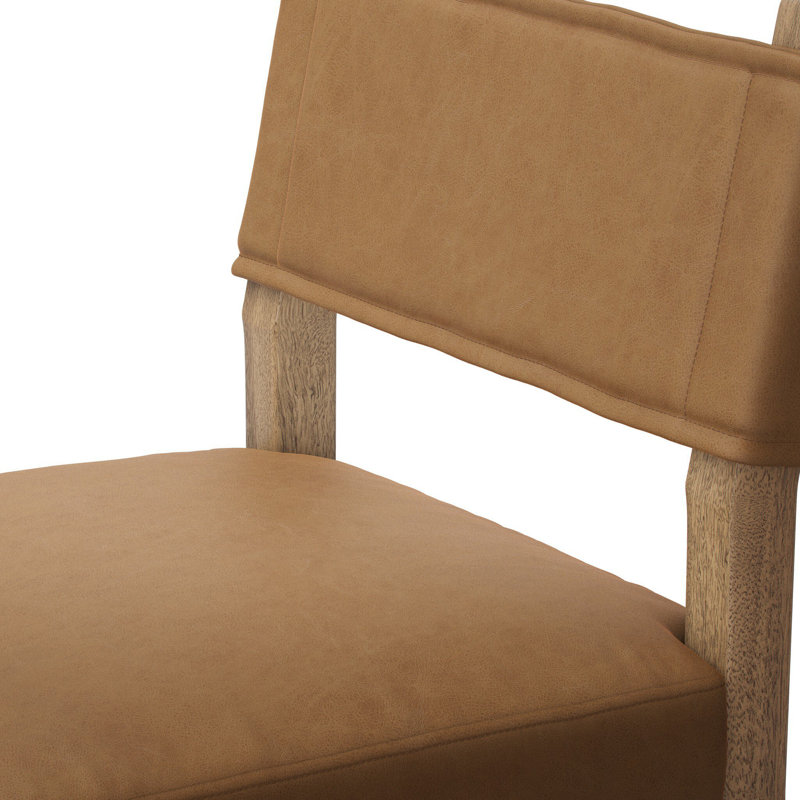 Side Chair in Charcoal, Leather Maestro Camel, Natural