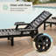 Chaise longue ajustable en PEHD avec table inclinable inclinable à 5 positions et roulettes intégrées pour terrasse de piscine (ensemble de 2)-1556390987