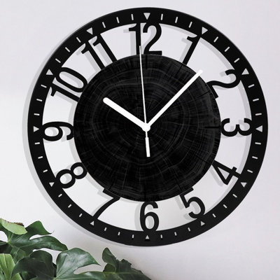 Horloge murale ronde en fer 10 po avec mouvement à quartz silencieux, chiffres arabes, impression UV