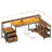 Kaedence L-Shaped Writing Desk, gaming desk with leds, office desk with outlets-579338259-579338268