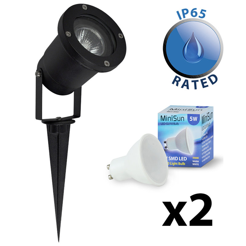 Lightner Black No Power Source Required / Manual Aluminum Spotlight Kit, Warm White