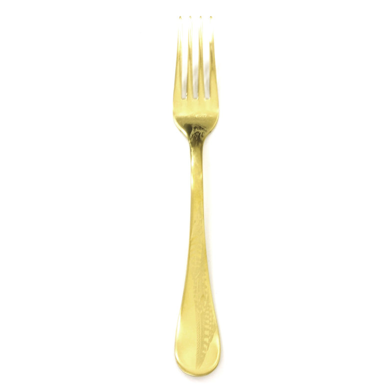 Caccia Table Fork - 12 Pieces, Ice Gold
