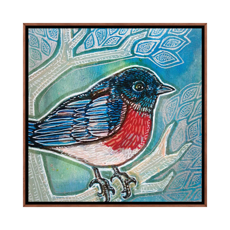 1 Piece Wall Art on Canvas, 45.72 cm H x 45.72 cm W, Brown Floater Frame