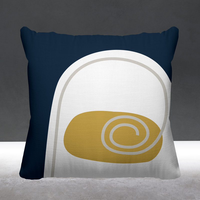 Evie Abstract Cotton Reversible Pillow Cover, 16" H x 16" W