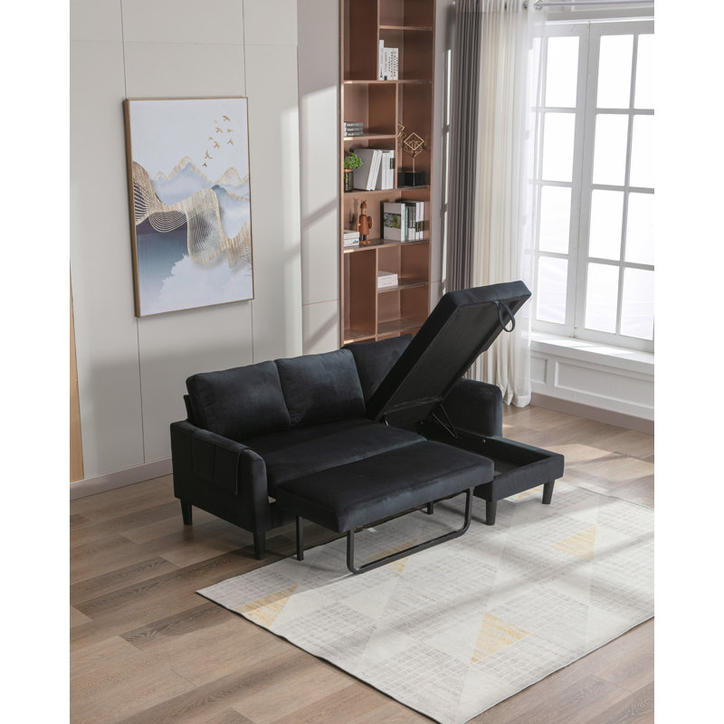 Canapé modulaire réversible, Polyester noir