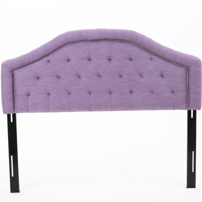 Tête de lit mauve pour lit double - Style contemporain avec motif tapissier et garniture cloutée fraîche