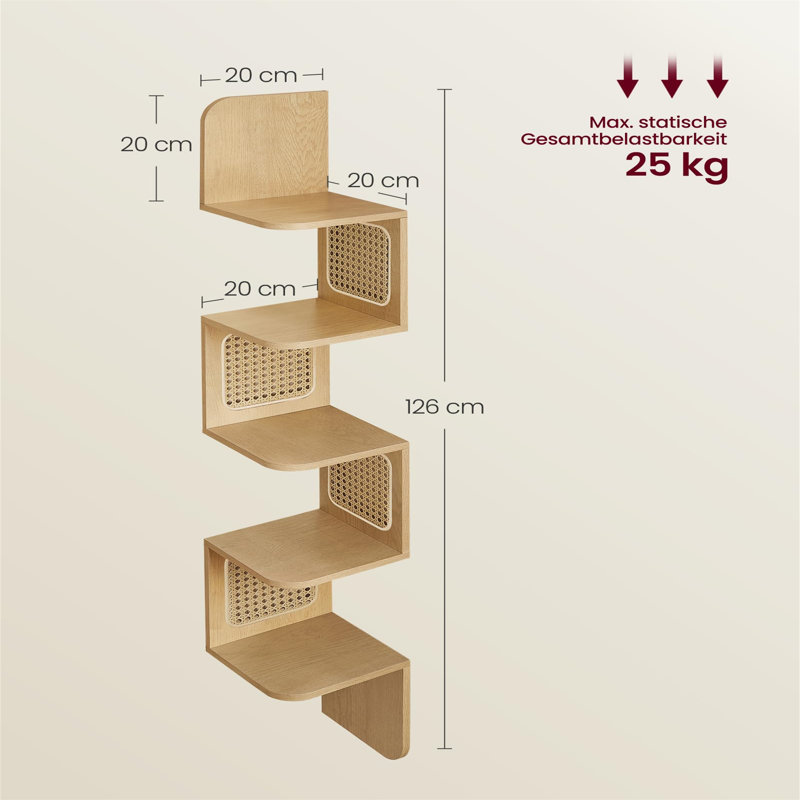 Deltaville 126cm H x 20cm W Floating Shelf Bookcase