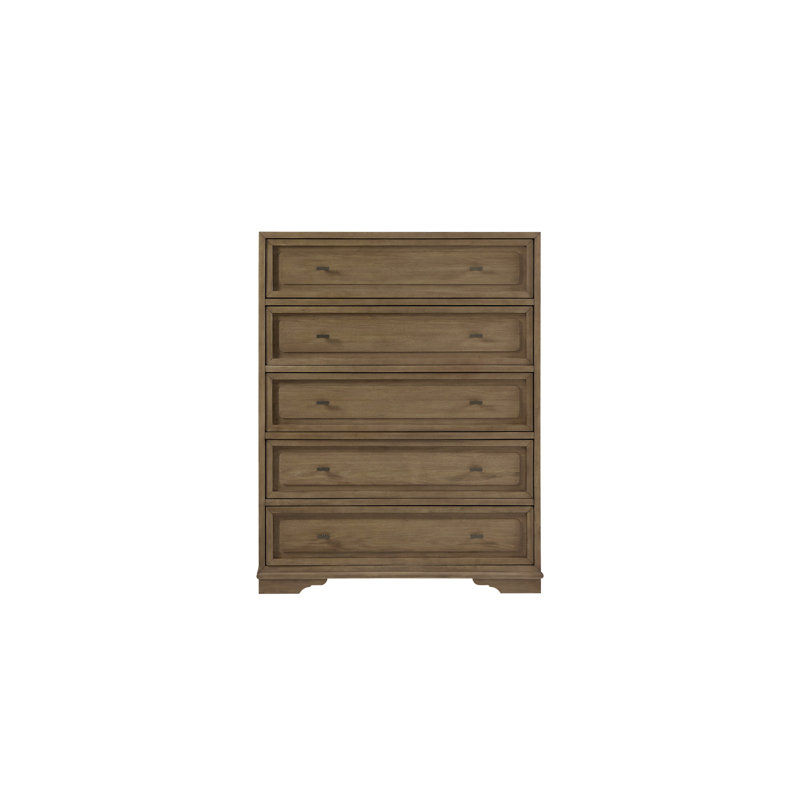 Commode 5 tiroirs hickory - amande (inclut la commode seulement et non le miroir)