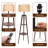 Asriel Tripod Floor Lamp with Rattan Linen Dual Lampshades & Remote Control