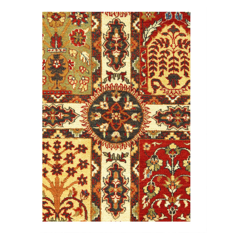 Tapis oriental en laine / coton rectangulaire fait à la main 6 pi 3 po x 4 pi Hattye