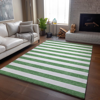 Premium Machine Washable Cerrito AMF528 Green Rug