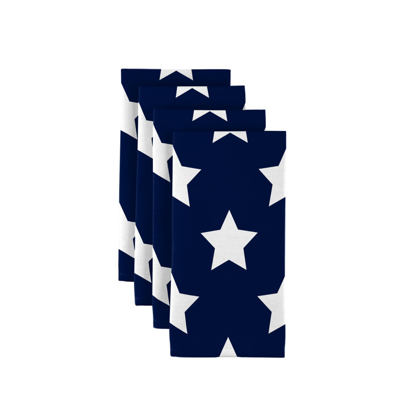Polyester Floral Square Napkin, Navy