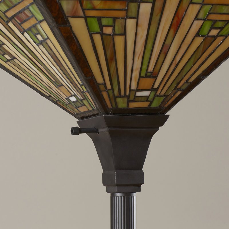  Innes Tiffany-Style 1 Light Mission Torchiere 14" Shade Floor Lamp