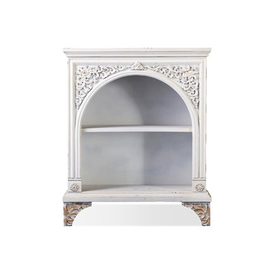 Beige Solid + Manufactured Wood Freestanding Fireplace