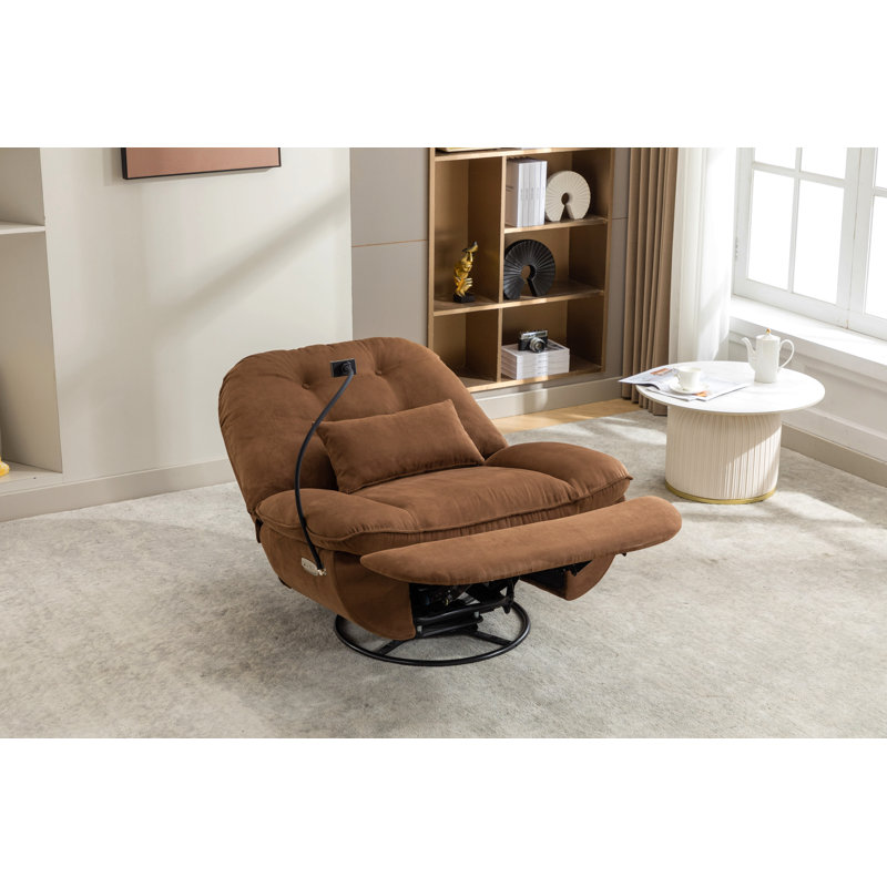 Fauteuil inclinable en cuir Albia, Brun