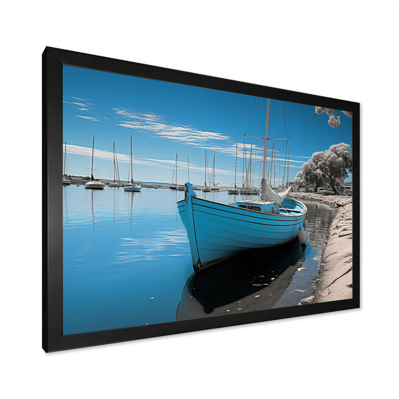 Port Portside Grace II sur toile, H 16 po x l 32 po x P 1 po, Cadre photo noir