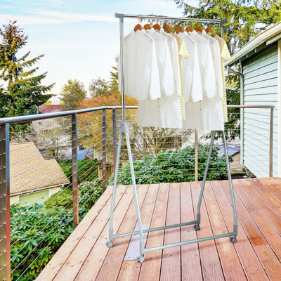 Portemanteau extensible pliable pour vêtements résistants avec tringle