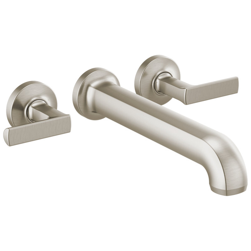 Kintsu® Two Handle Wall Mount Tub Filler, Luxe Nickel, Lever
