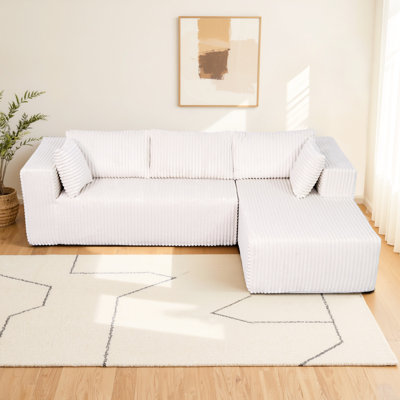 Modulaire, construction, tissu d'ameublement, ressorts et animaux de compagnie, douceur semblable au nuage, entretien de la forme, espace, petites chambres, aspirateur en mousse de 105 po en forme de L, méridienne gauche - sans composants métalliques, statique