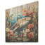 Curious Shark Ocean Blooms II - Requin sur bois-130045221