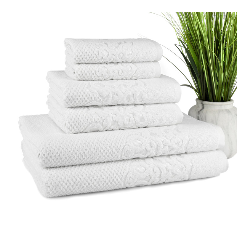Travers 6 Piece Turkish Cotton Towel Set, White