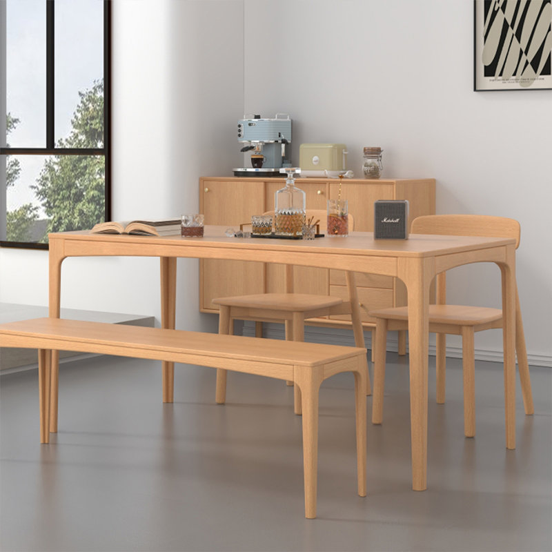 George Oliver Modern Burlywood Rectangular Solid Wood Dining Table ...
