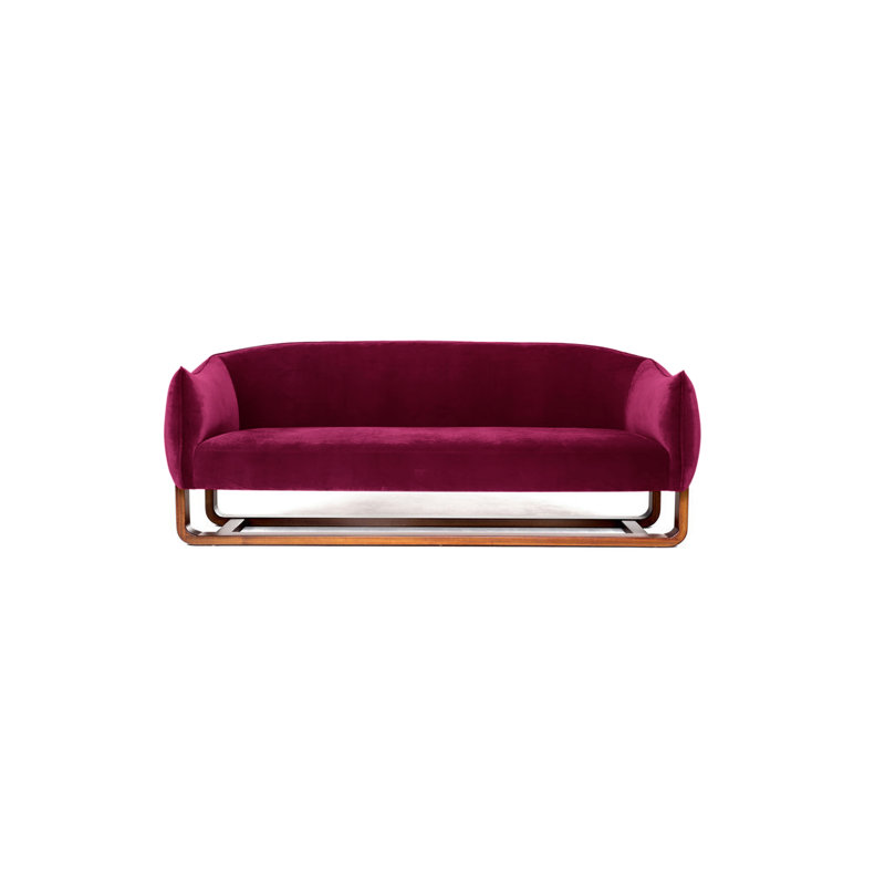Canapé Milo, Canneberge / velours Chesterfield