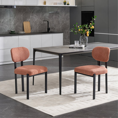 Ensemble de 2 chaises de salle à manger modernes rembourrées Boucle